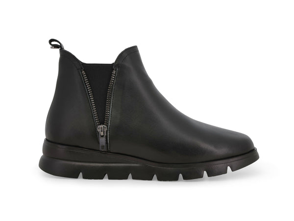 Melluso Stivaletto Comfort Nero in Pelle con Doppia Zip e Zeppa 055006Z-250390