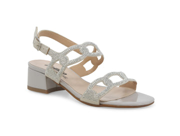 Melluso Elegant Sandals Medium Heel two Microstrass bands