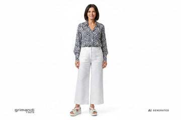 Melluso 019272 Bianco Chunky - Palazzo Lino Bianco Blusa Marine - AI-Generated Model
