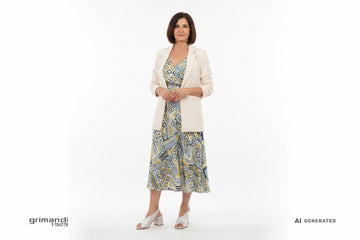 Melluso Slingback Perlato - Abito Geometrico Blazer - AI-Generated Model