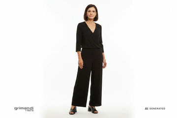 Melluso Slingback Nero - Tuta Viscosa Nera Glamour - AI-Generated Model