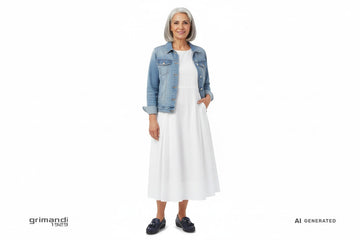Outfit Midi Melluso 01087Q Navy - AI-Generated Model