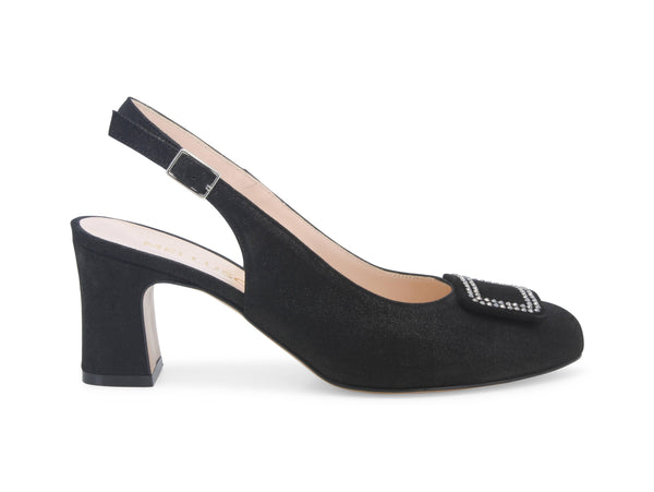 Melluso Décolleté Comodo Elegante Cerimonia Slingback in Pelle Nera X519W-234672