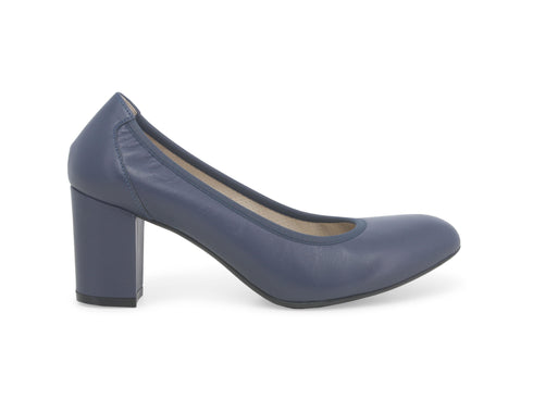 Melluso Décolleté Comodo Estivo Tacco Comodo in Pelle Blu D110Z-243459
