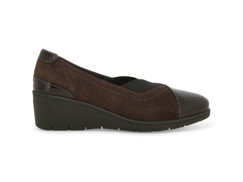 Melluso Décolleté Comfort Zeppa Tomaia Camoscio Marrone K91616W-245035