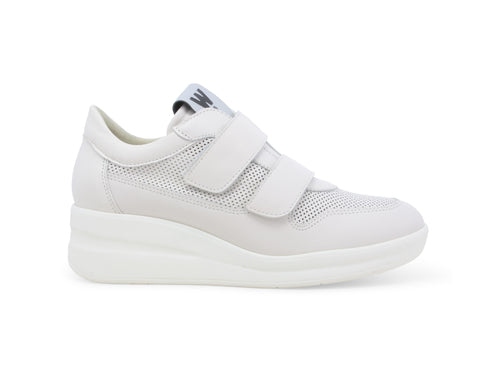 Melluso Scarpe Estive 2 Strappi Comfort Zeppa Tomaia Pelle Bianca R20249Z-249829