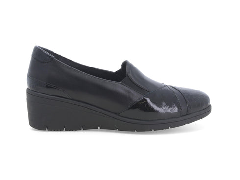 Melluso Scarpe Comode Invernali Senza Stringhe Zeppa Tomaia Pelle Nera K91617D-227203