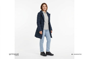 Stringate Melluso donna indossate con trench blu notte, camicia lana a quadretti perla e panna e chino azzurro polvere. Outfit 2