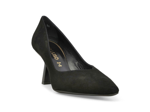 Melluso Pumps in Black Suede with High Sculptural Heel
