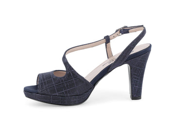 Melluso Sandalo Tessuto Blu - Dettaglio laterale J594Q-261827
