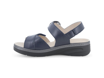 Melluso Sandalo Pelle Blu - Dettaglio laterale 019283-255937