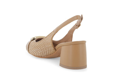 Melluso Slingback Tessuto Marrone - Dettaglio tacco V313-255851