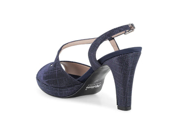 Melluso Sandalo Tessuto Blu - Dettaglio tacco J594Q-261827