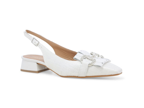 Melluso Slingback Donna con Fibbie Gioiello Tacco Basso