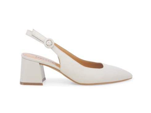 Melluso Slingback Donna Made in Italy Primavera Estate Pelle Bianco Milk D179Z-243774