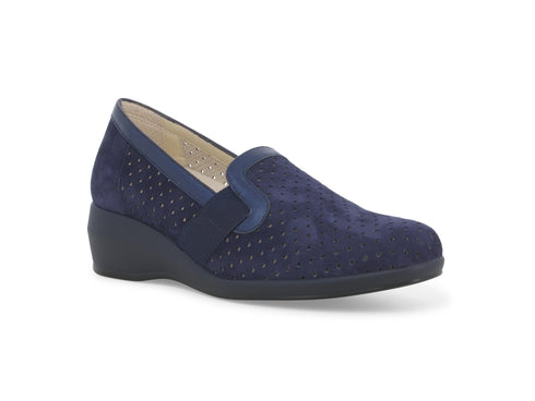 Melluso Scarpe Estive Zeppa Accollate Camoscio Microforato