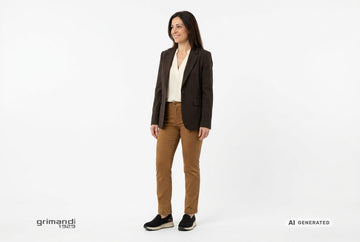 Mocassini Melluso con giacca cioccolato e jeans nocciola. Outfit 1