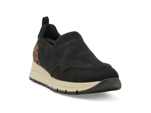 Melluso Women's Stretch Suede Slip-on with Animal Print Detail