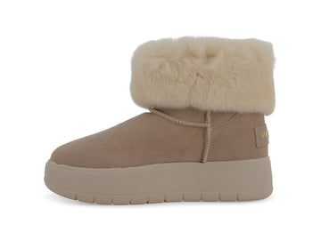 Vista laterale e silhouette stivaletti Melluso Donna in camoscio beige