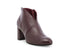 Melluso Women's Burgundy Leather Ankle Boot with Wide Heel and Zip