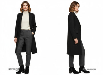 Look ufficio con stivaletti Melluso camoscio nero eleganti - AI-Generated Model