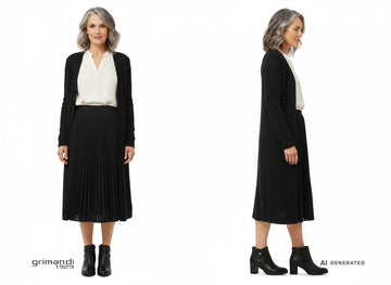 Look sofisticato con stivaletti Melluso pelle nera - AI-Generated Model