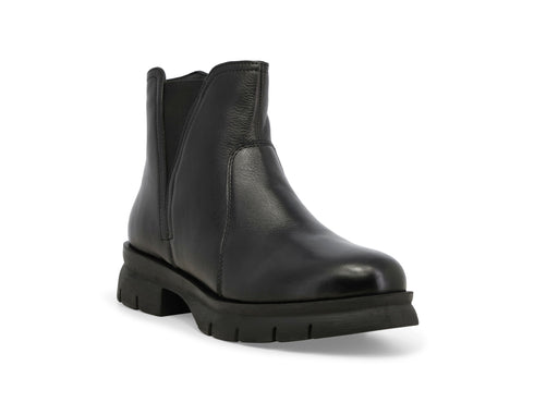 Melluso Casual Black Leather Ankle Boot with Zip