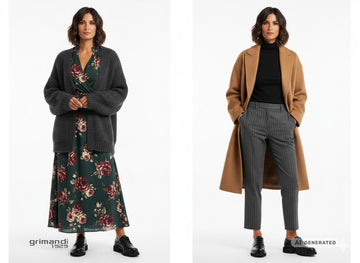Melluso Stringata Casual Nera in Pelle con Suola Carrarmato Outfit Stile - AI-Generated Model