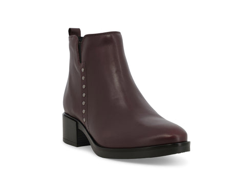 Melluso Stivaletto Comfort Bordeaux in Pelle con Borchie e Zip
