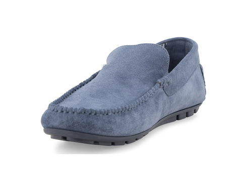 Melluso Mocassino Camoscio Blu - Dettaglio punta U16017Q-255236