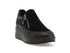 Melluso Black Women's Slip-on in Leather and Suede with Wedge, Zip and Rhinestones