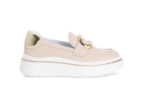 CafèNoir Mocassino Donna Platform con Morsetto Gioiello C1DS1012-M008 Beige