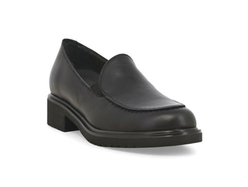 Melluso Women's Black Leather Loafers with Tank Sole