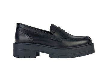 Geox Spherica Mocassini Invernali Suola Platform Tomaia Pelle Nera D36VDI
