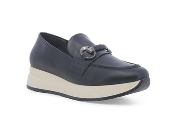 Melluso Women's Leather Loafers with Chain Accessory