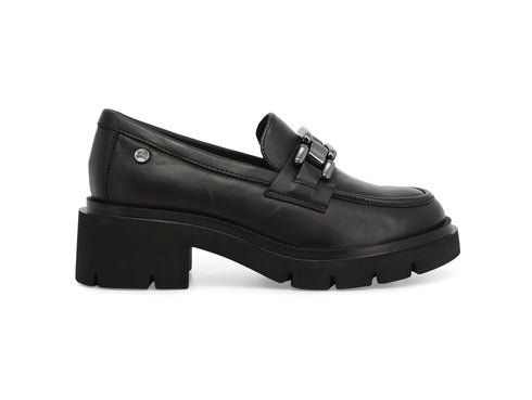 Melluso Mocassino Nero Donna in Pelle con Morsetto e Carrarmato K55516-250381