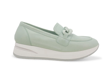 Melluso Mocassini Donna con Accessorio Catena Tomaia Pelle Verde R20076W-237891