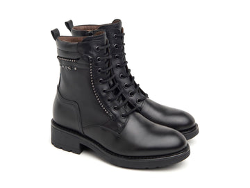Nero Giardini Combat boots Embossed Details Medium Heel Leather Upper
