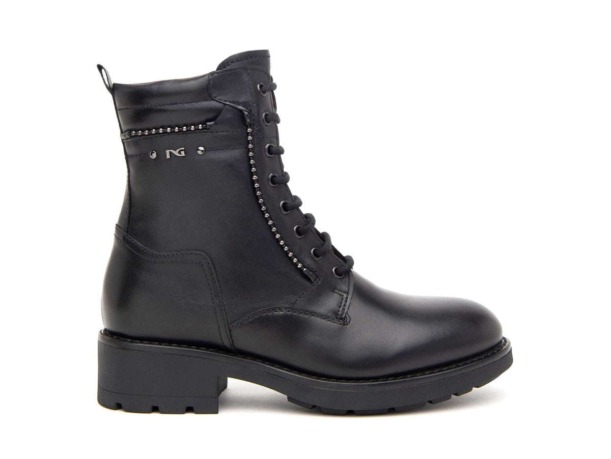 Nero Giardini Anfibi Scarpe Con Tacco Nero Giardini Anfibi Dettagli In  Rilievo Tacco Medio Tomaia Pelle