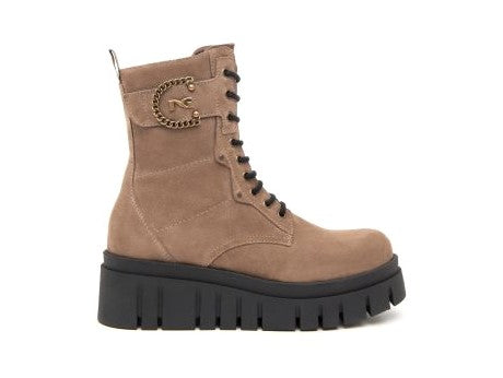 Nero Giardini Anfibio Suola Platform Zeppa Tomaia Camoscio Beige I411921D-442