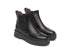 NeroGiardini Black Leather Platform Chelsea Boots with Studs