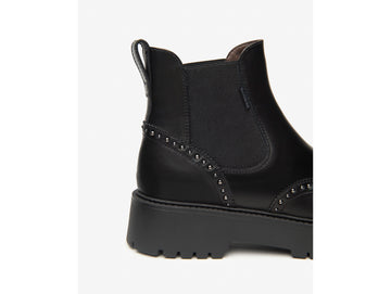 NeroGiardini Stivaletti Chelsea Platform in Pelle Nera con Borchie