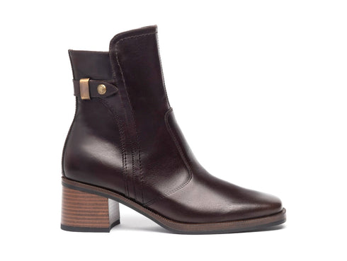 Nero Giardini Stivaletti Punta Quadrata Tacco Medio Pelle Marrone i308183d-300