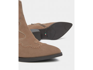 NeroGiardini Suede Western Boots with Micro Studs