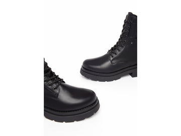 Nero Giardini Winter Combat Boots Medium Heel Women's Leather