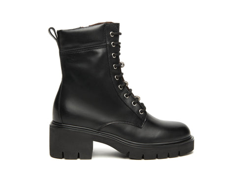 NeroGiardini Anfibi Donna in Pelle Nera con Dettagli Gioiello I514810D-100