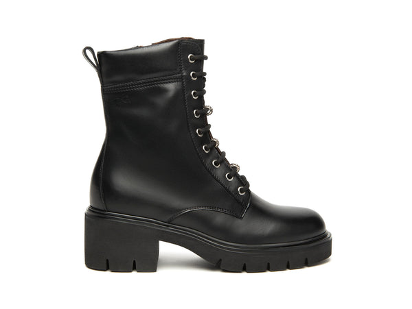 NeroGiardini Anfibi Donna in Pelle Nera con Dettagli Gioiello I514810D-100