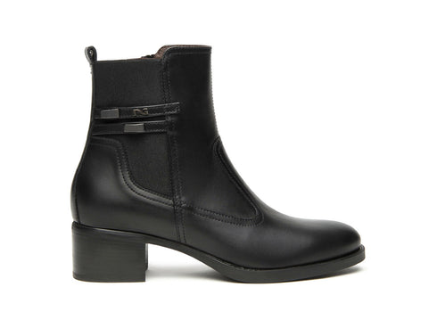 NeroGiardini Stivaletti Donna in Pelle Nera con Tacco Medio I513840D-100