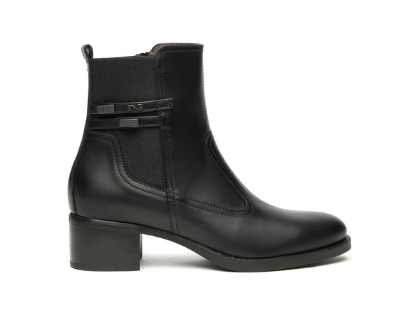 NeroGiardini Stivaletti Donna in Pelle Nera con Tacco Medio I513840D-100