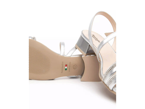 NeroGiardini Women's Sandals Made in Italy Low Heel with Rhinestones
